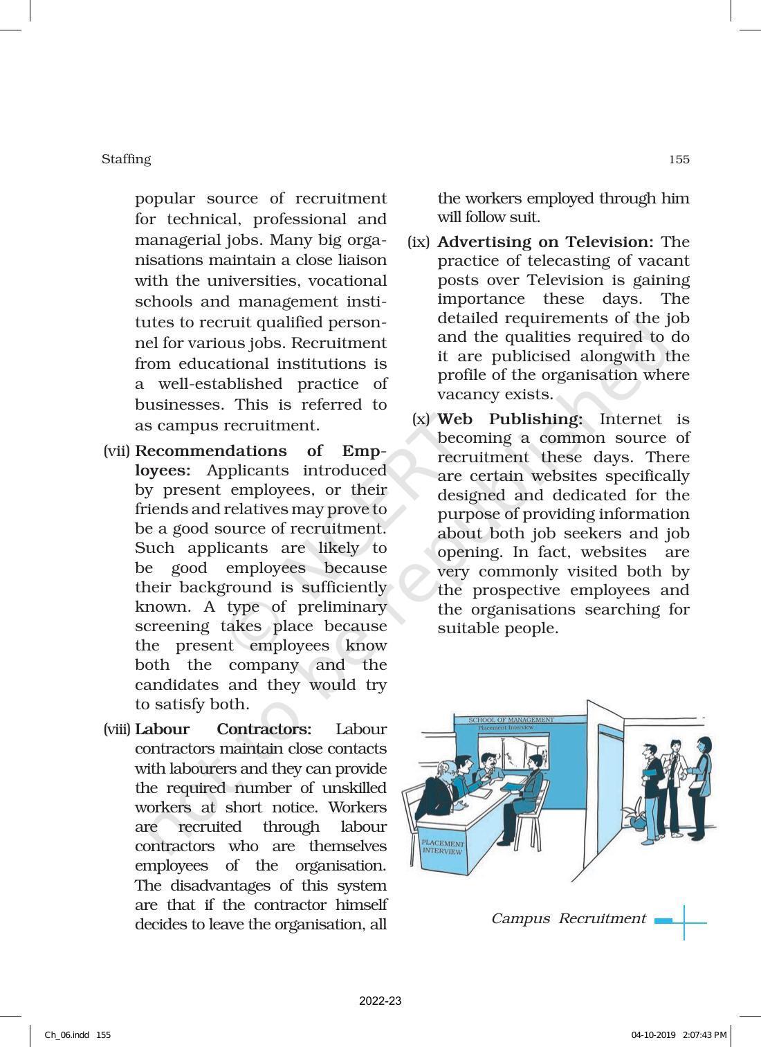 NCERT Book for Class 12 Business Studies Chapter 6 Staffing - Page 15