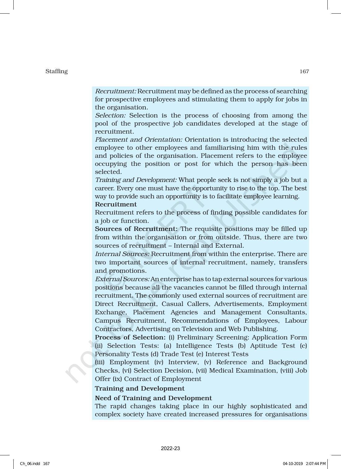 NCERT Book for Class 12 Business Studies Chapter 6 Staffing - Page 27