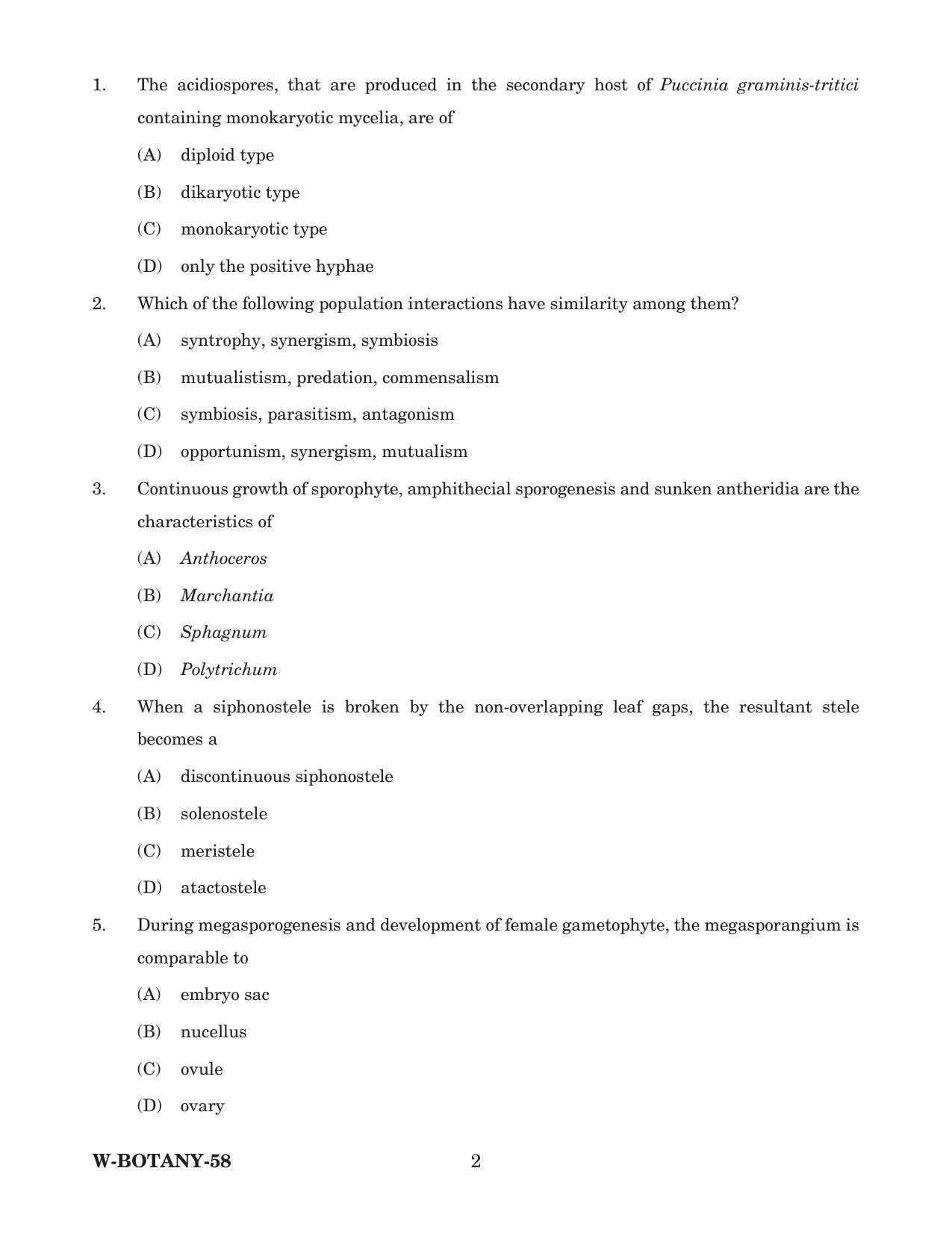 Odisha CPET 2022 BOTANY Question Paper - Page 2
