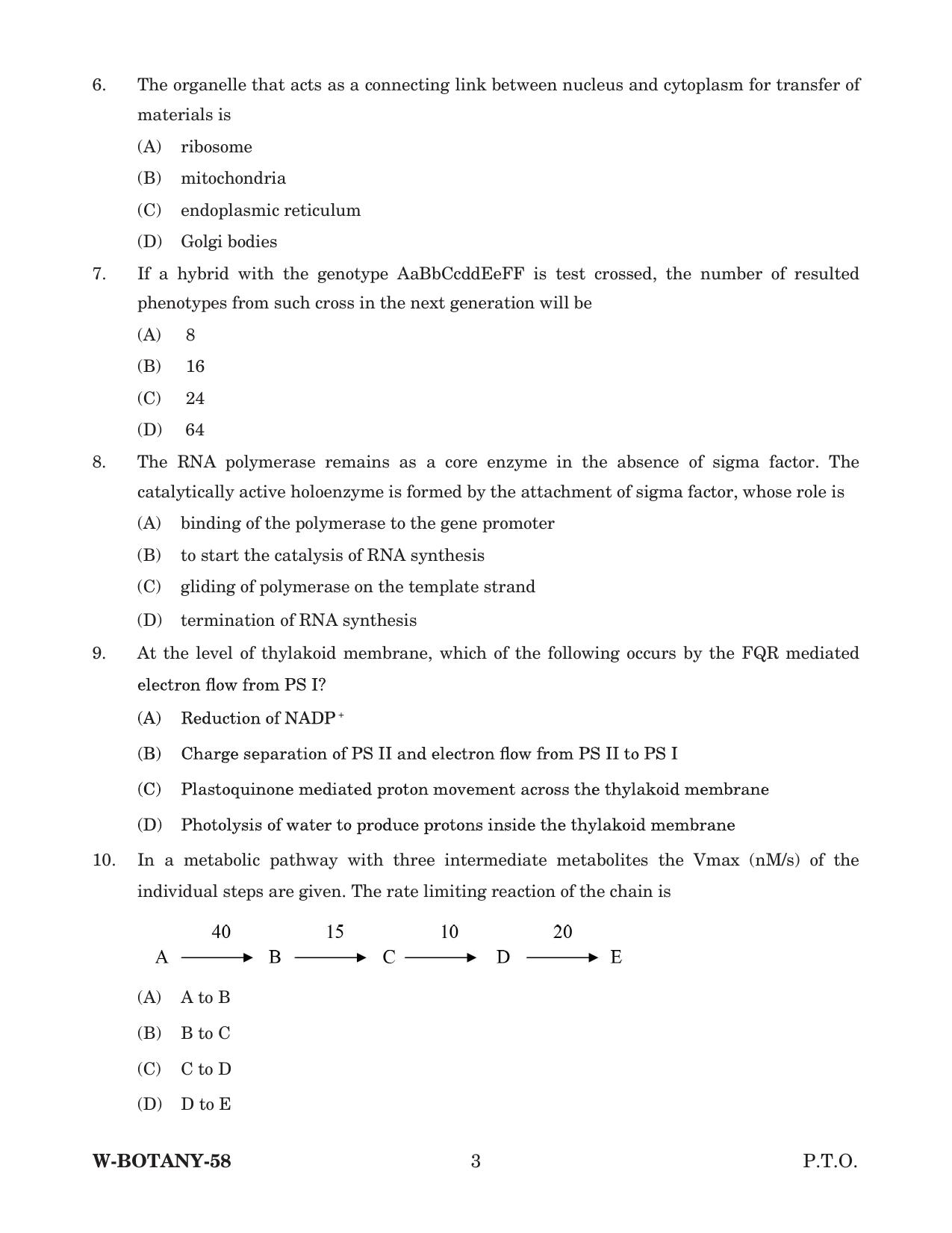 Odisha CPET 2022 BOTANY Question Paper - Page 3