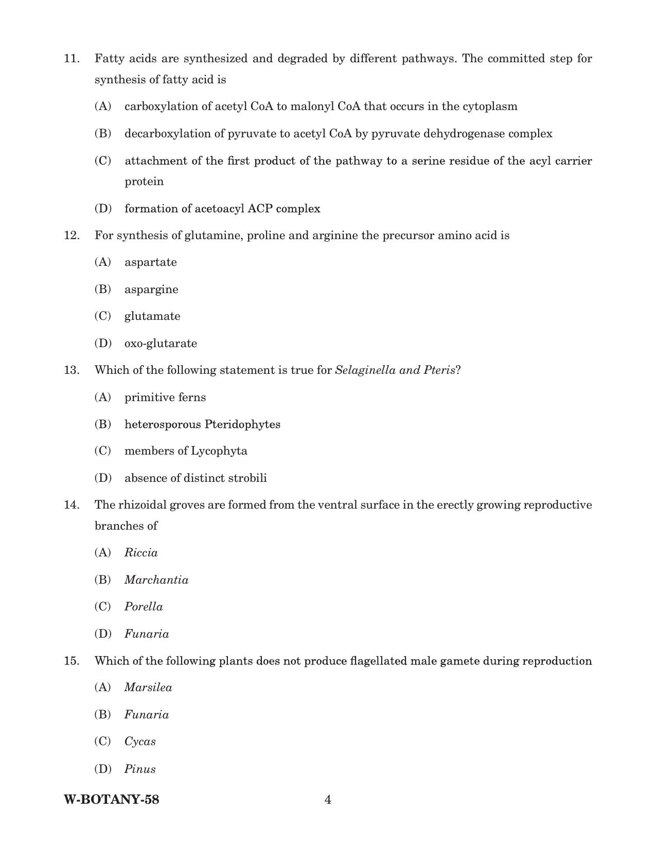 Odisha CPET 2022 BOTANY Question Paper - Page 4