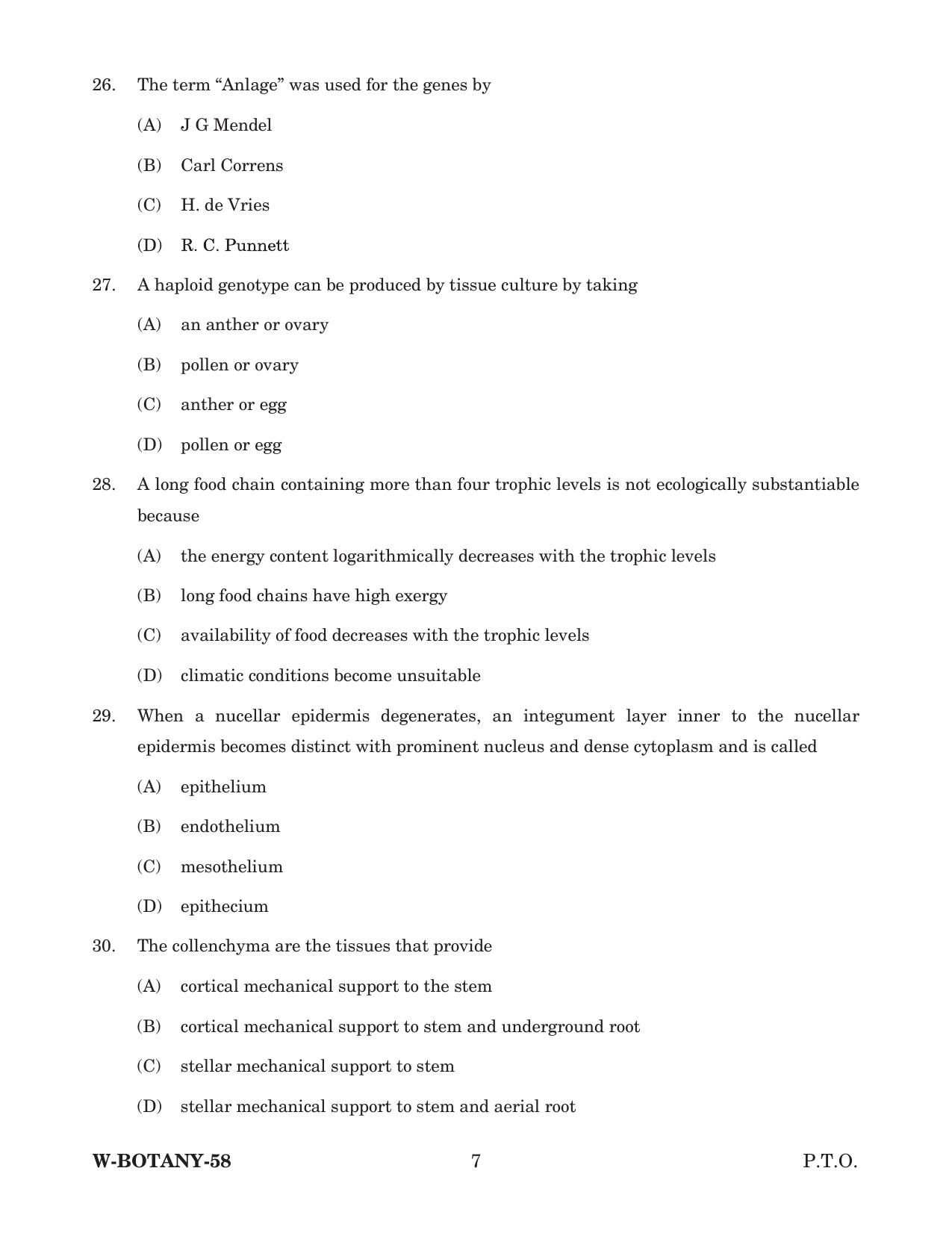 Odisha CPET 2022 BOTANY Question Paper - Page 7