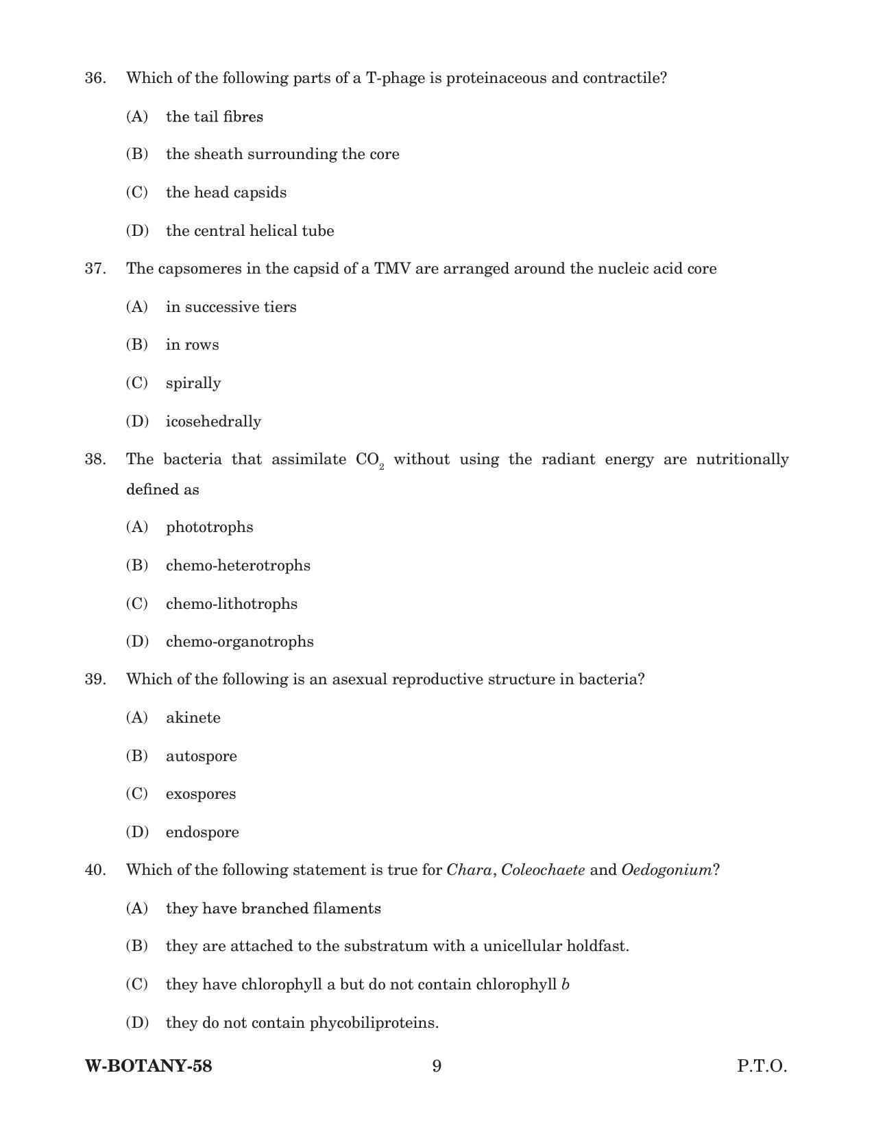 Odisha CPET 2022 BOTANY Question Paper - Page 9