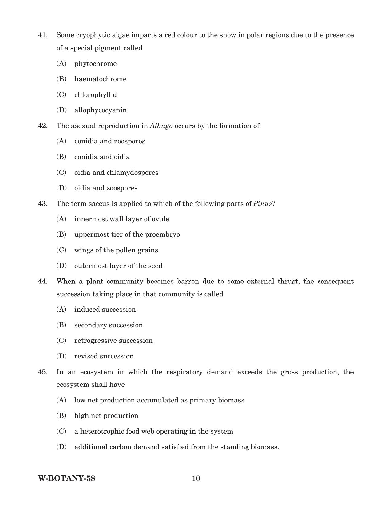 Odisha CPET 2022 BOTANY Question Paper - Page 10