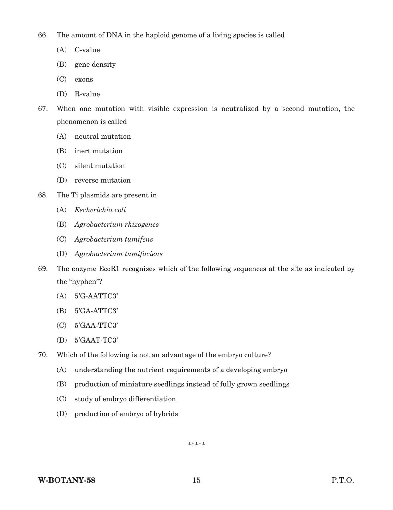 Odisha CPET 2022 BOTANY Question Paper - Page 15