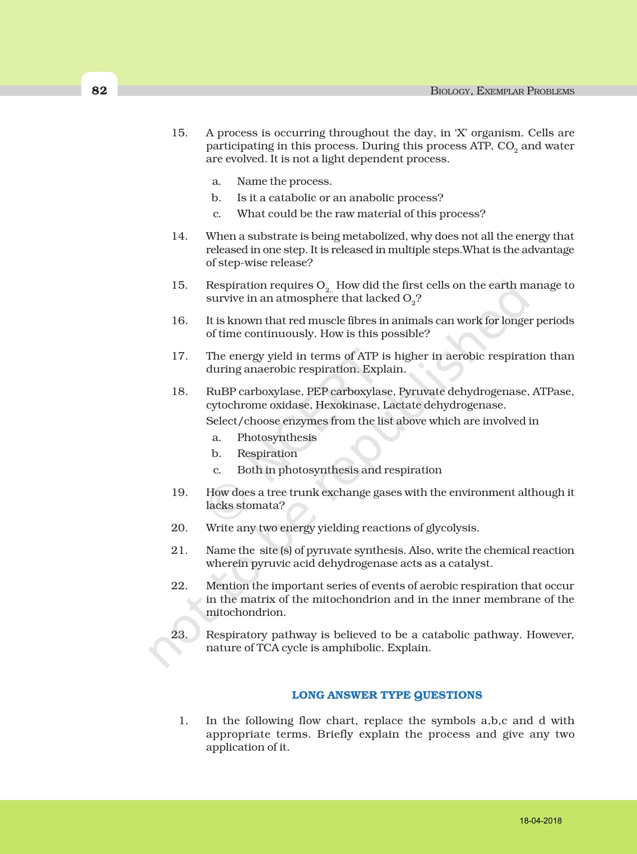 NCERT Exemplar Book for Class 11 Biology: Chapter 14 Respiration in Plants - Page 6