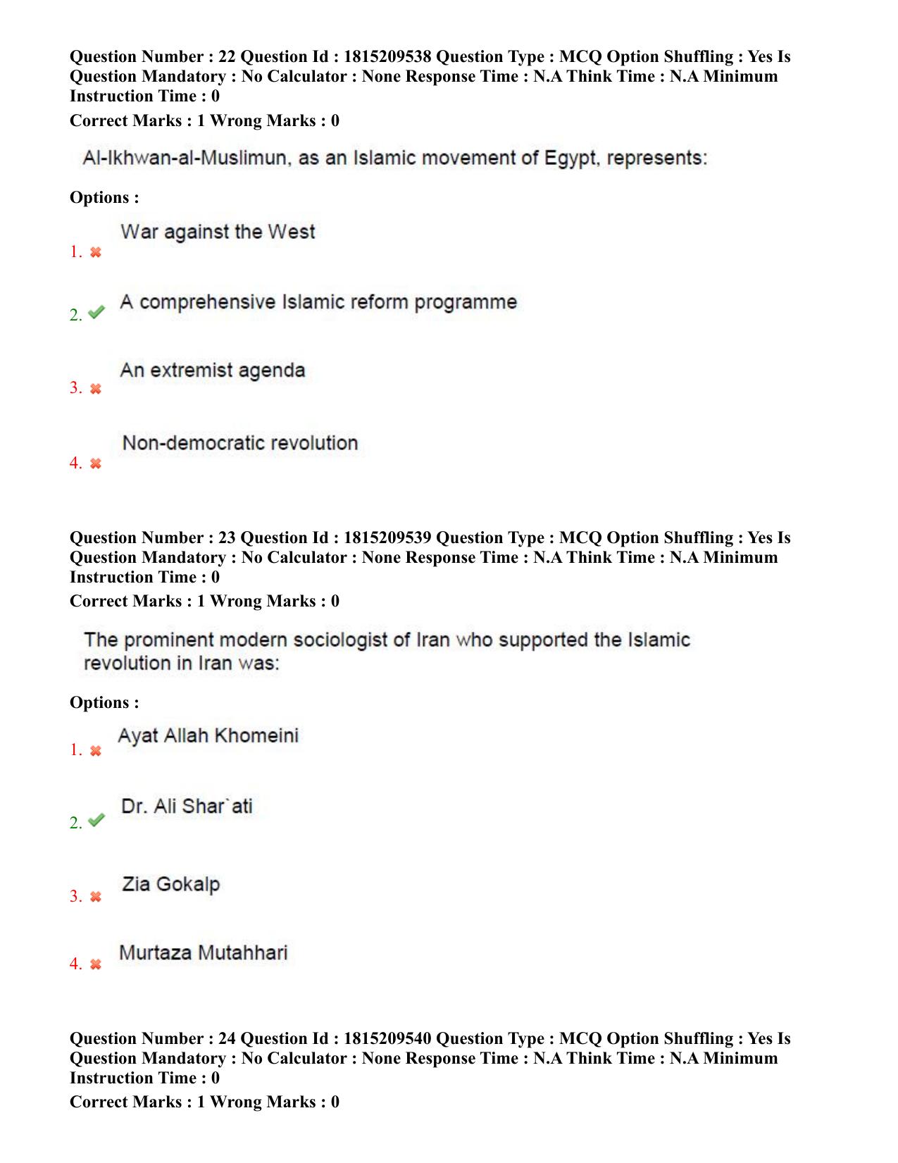TS CPGET 2023 M A Islamic Studies (Shift 2) Question Paper with Answer Key - Page 12