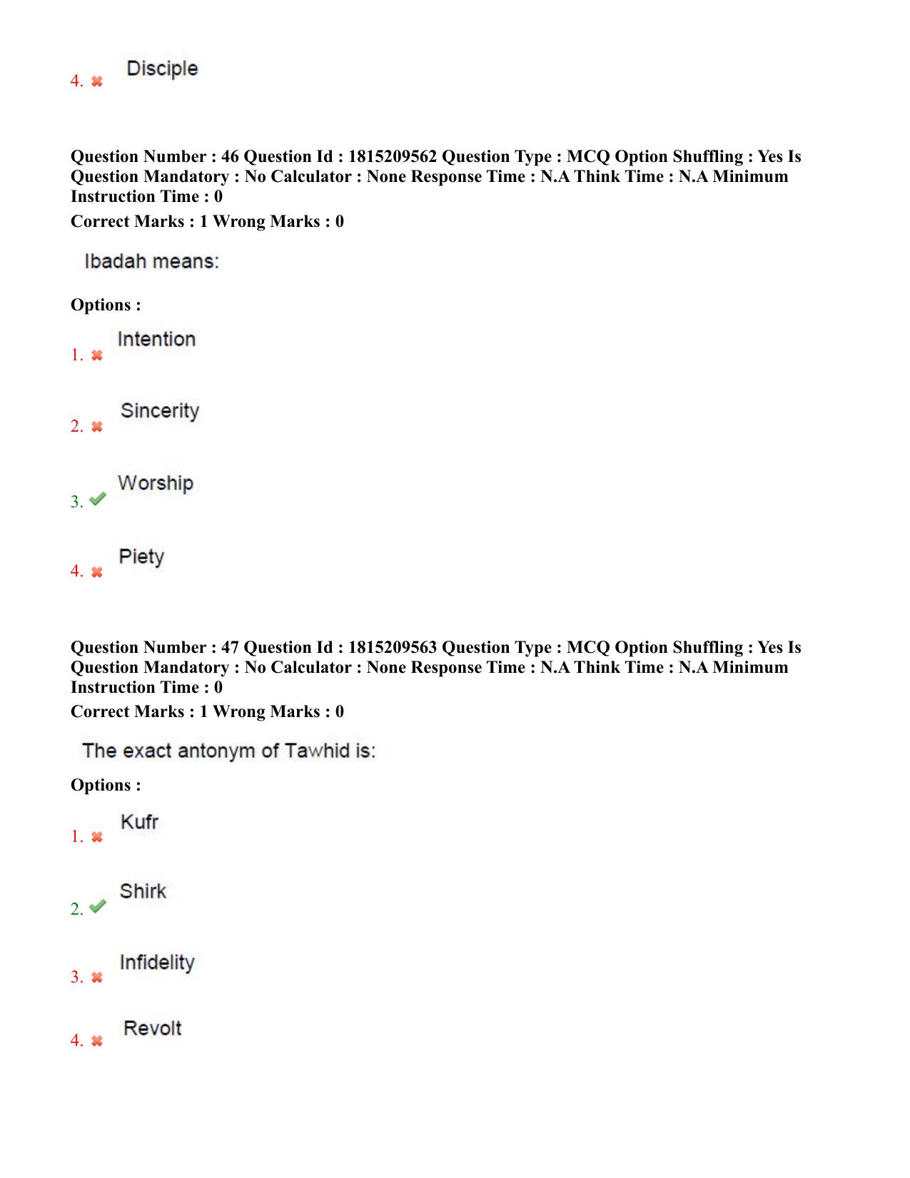 TS CPGET 2023 M A Islamic Studies (Shift 2) Question Paper with Answer Key - Page 23