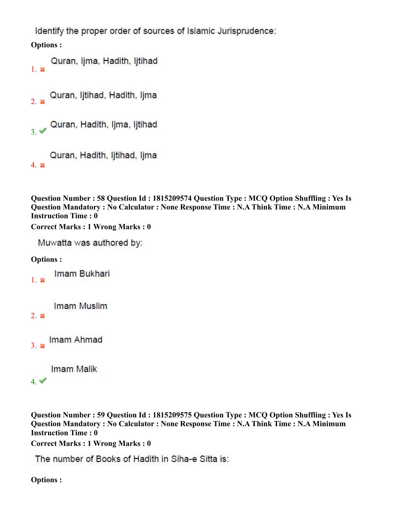 TS CPGET 2023 M A Islamic Studies (Shift 2) Question Paper with Answer Key - Page 28