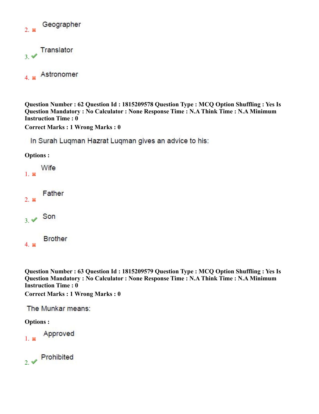 TS CPGET 2023 M A Islamic Studies (Shift 2) Question Paper with Answer Key - Page 30