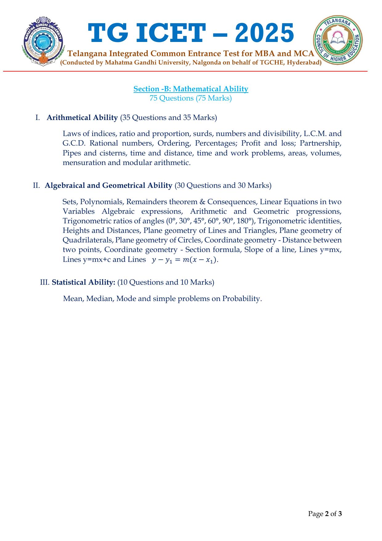TS ICET Syllabus 2025 - Page 2