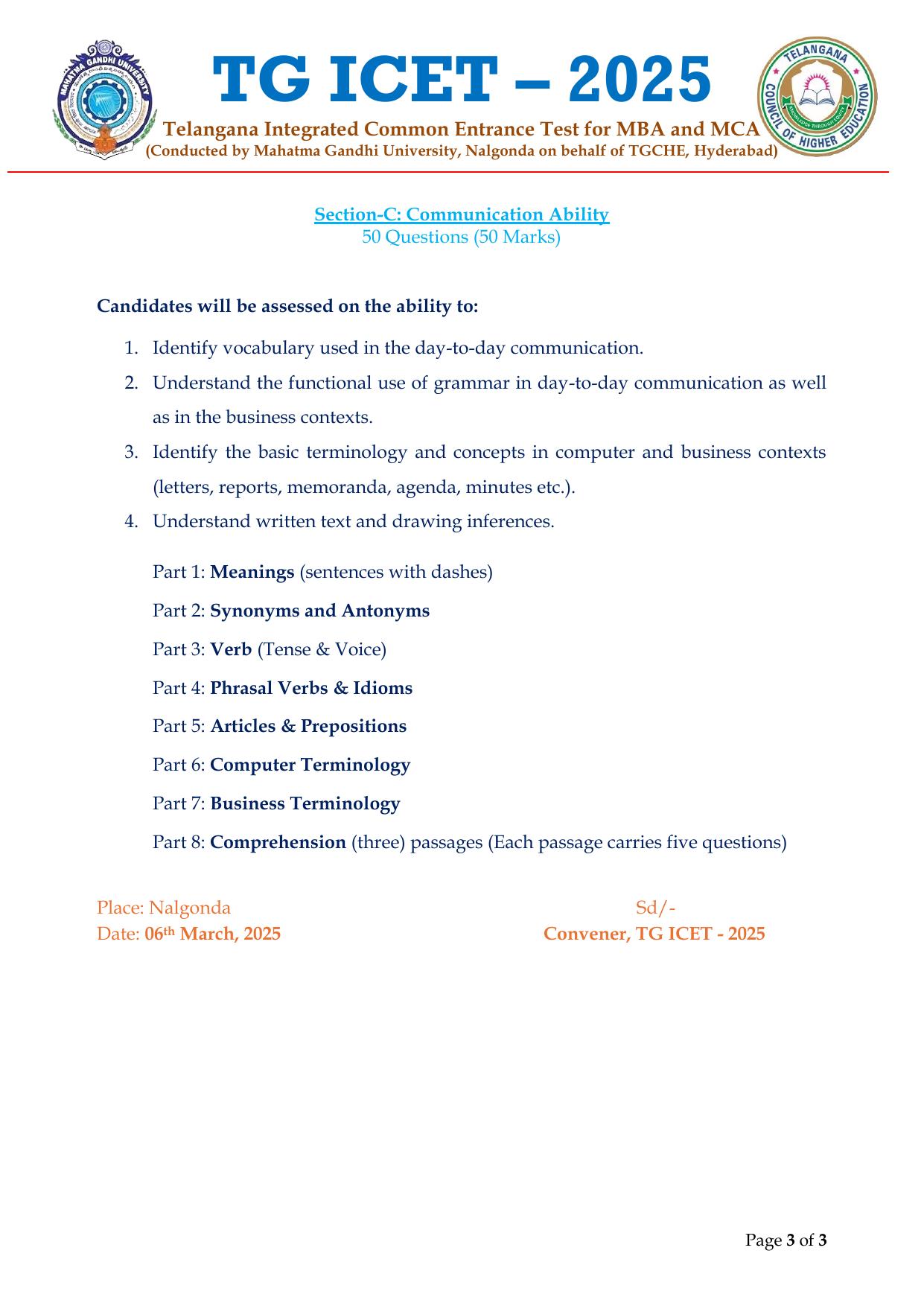 TS ICET Syllabus 2025 - Page 3