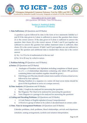 TS ICET Syllabus 2025