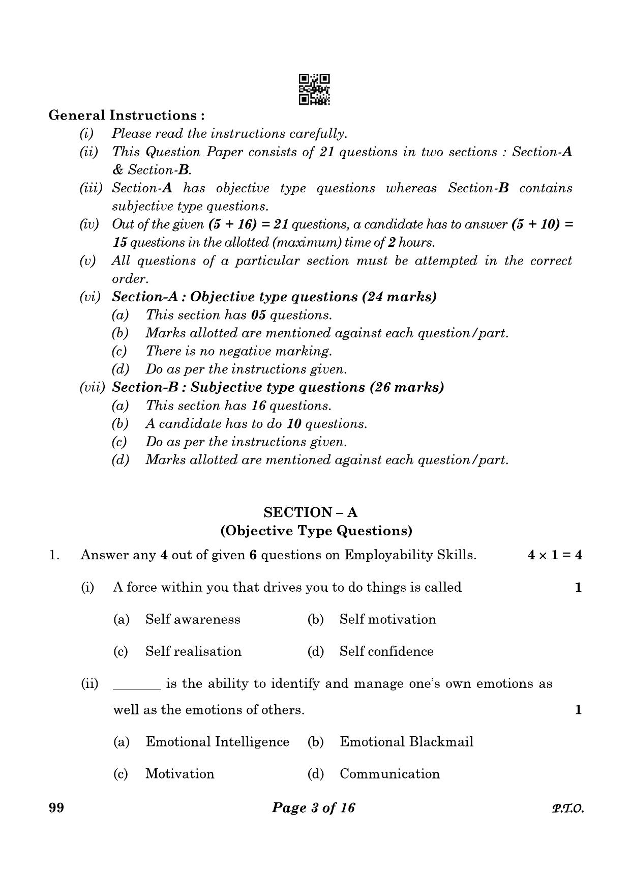 CBSE Class 10 99 Marketing And Sales 2023 Question Paper - Page 3