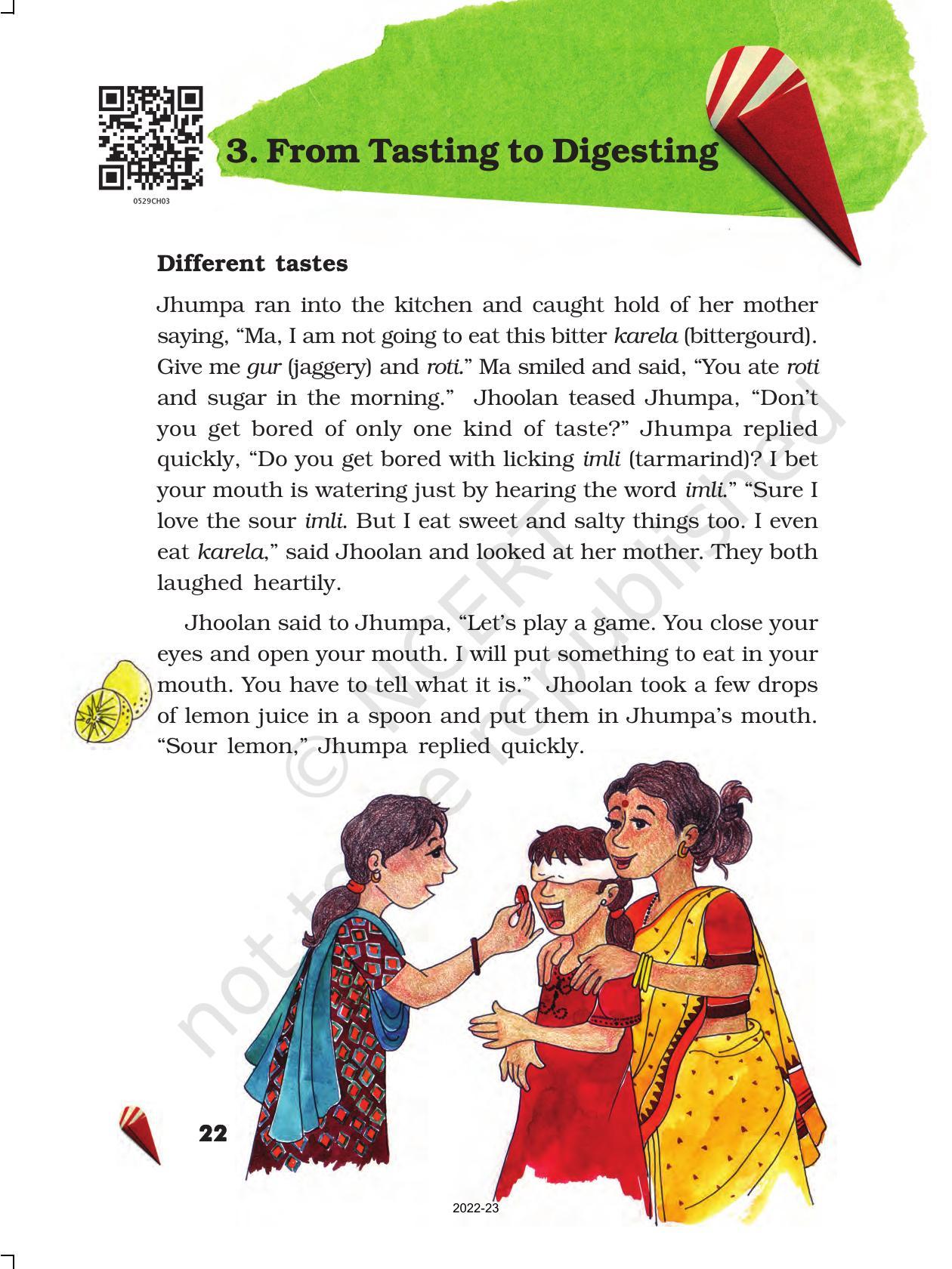 NCERT Book for Class 5 EVS Chapter 3 From Tasting to Digesting - Page 1