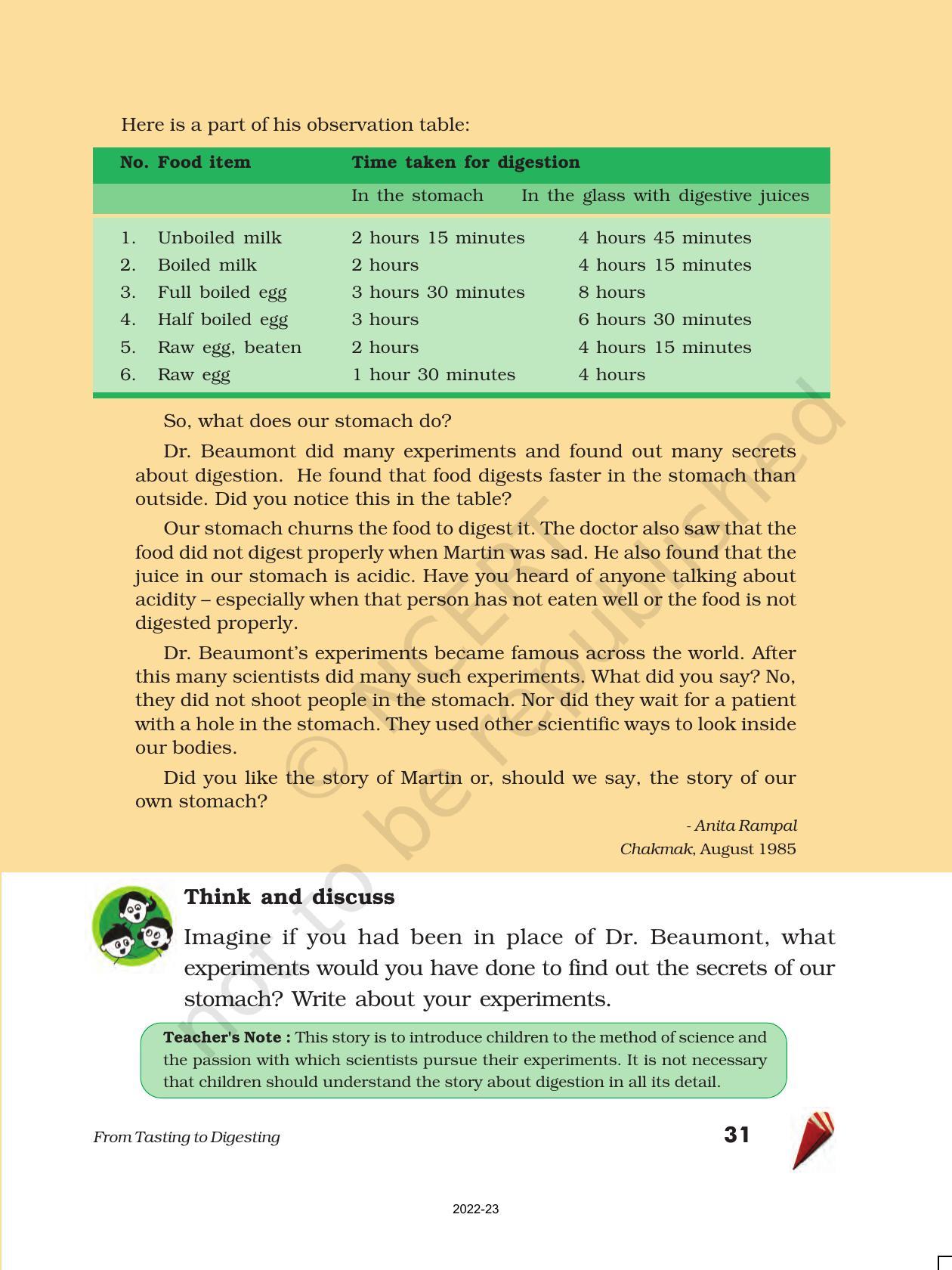 NCERT Book for Class 5 EVS Chapter 3 From Tasting to Digesting - Page 10