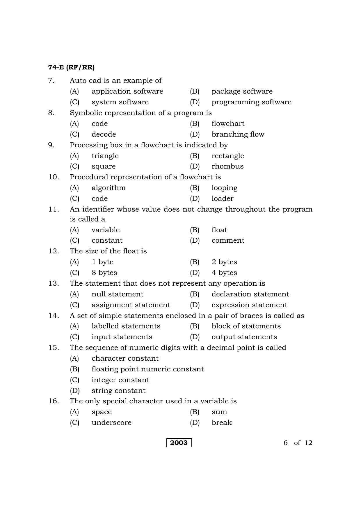 Karnataka SSLC Elements of Computer Science Question Paper 2021 - Page 6