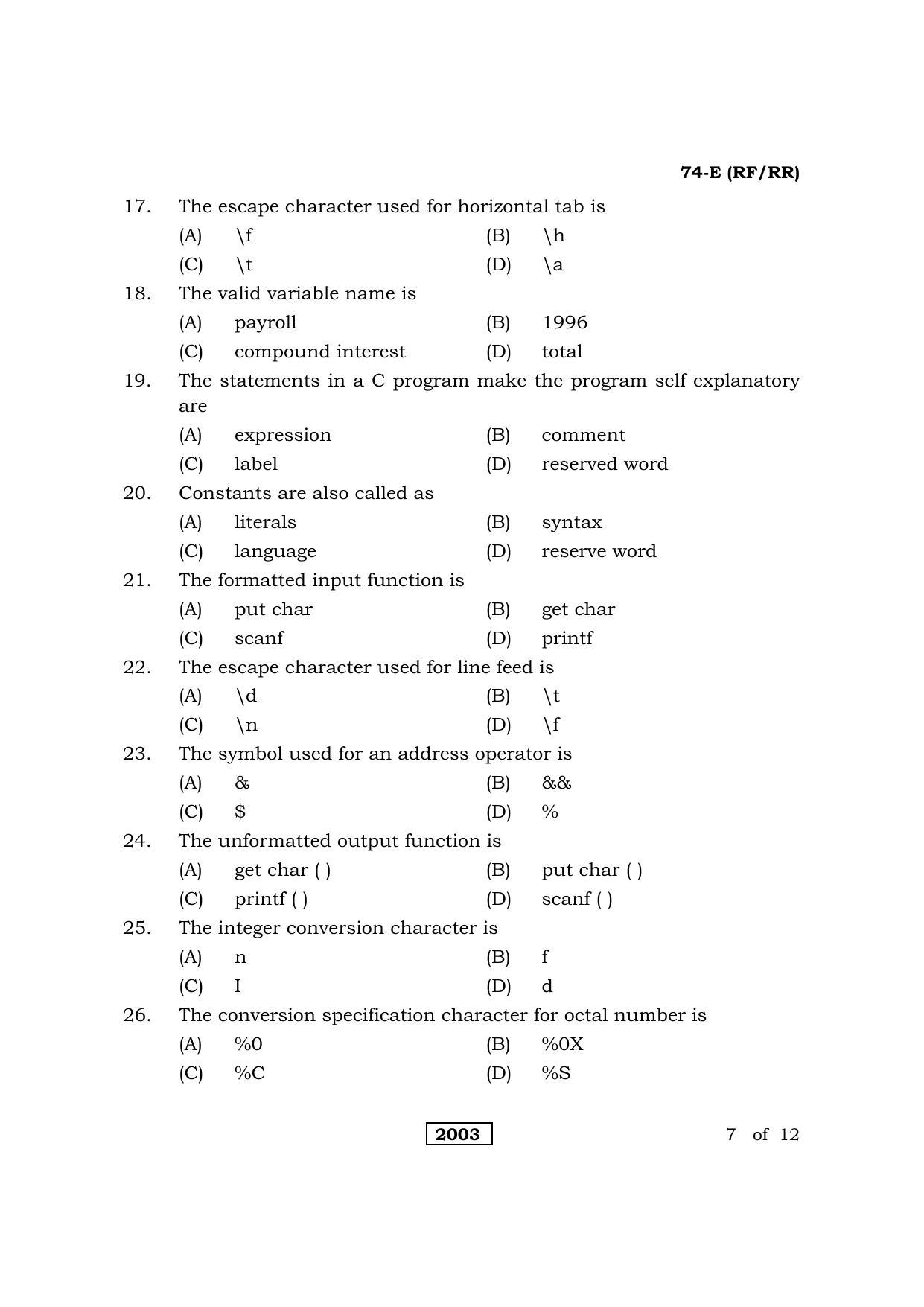 Karnataka SSLC Elements of Computer Science Question Paper 2021 - Page 7