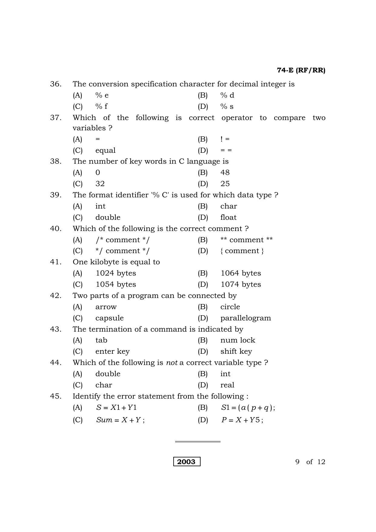 Karnataka SSLC Elements of Computer Science Question Paper 2021 - Page 9
