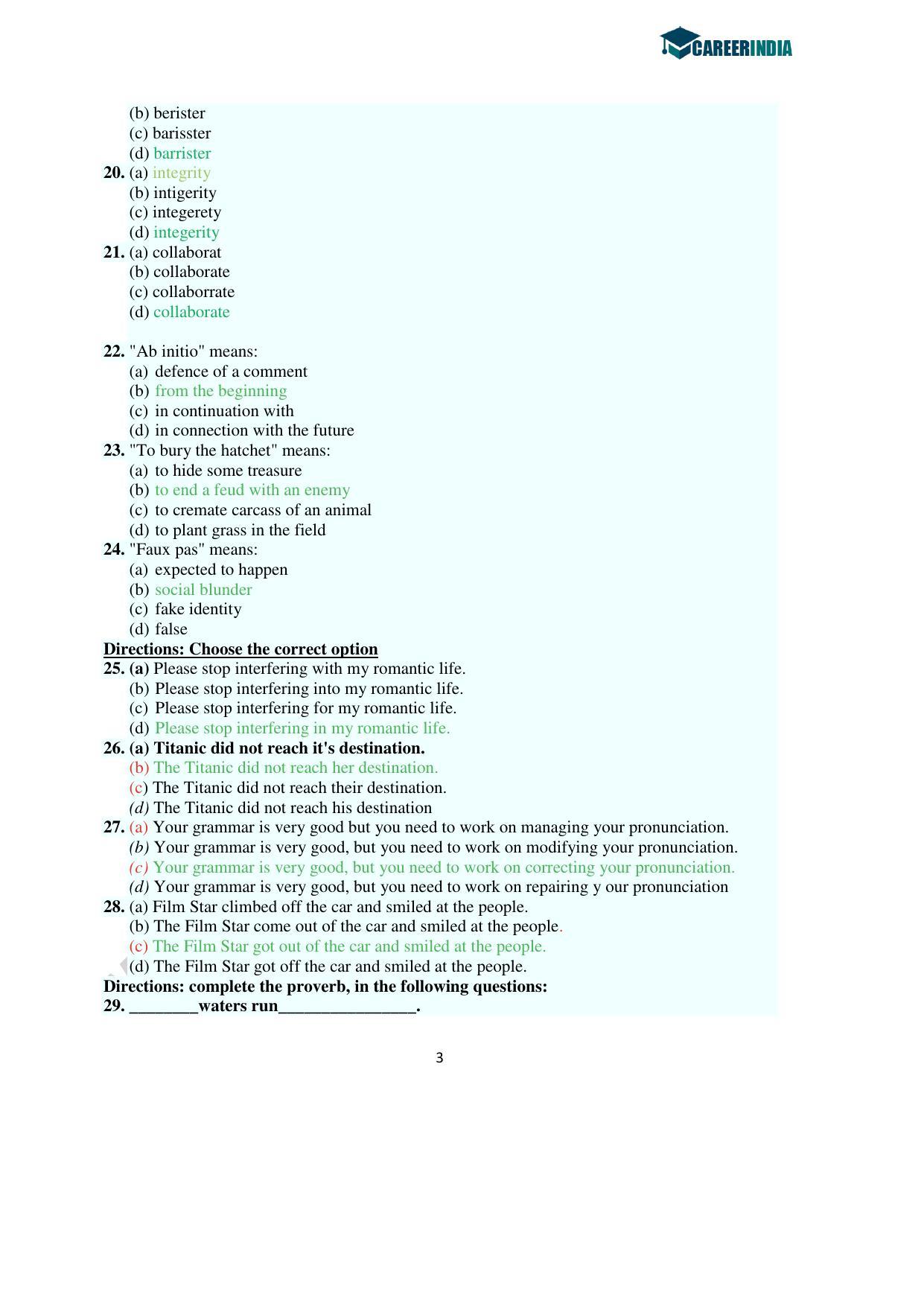 CLAT 2016 UG Question Paper with Answer Key - Page 3