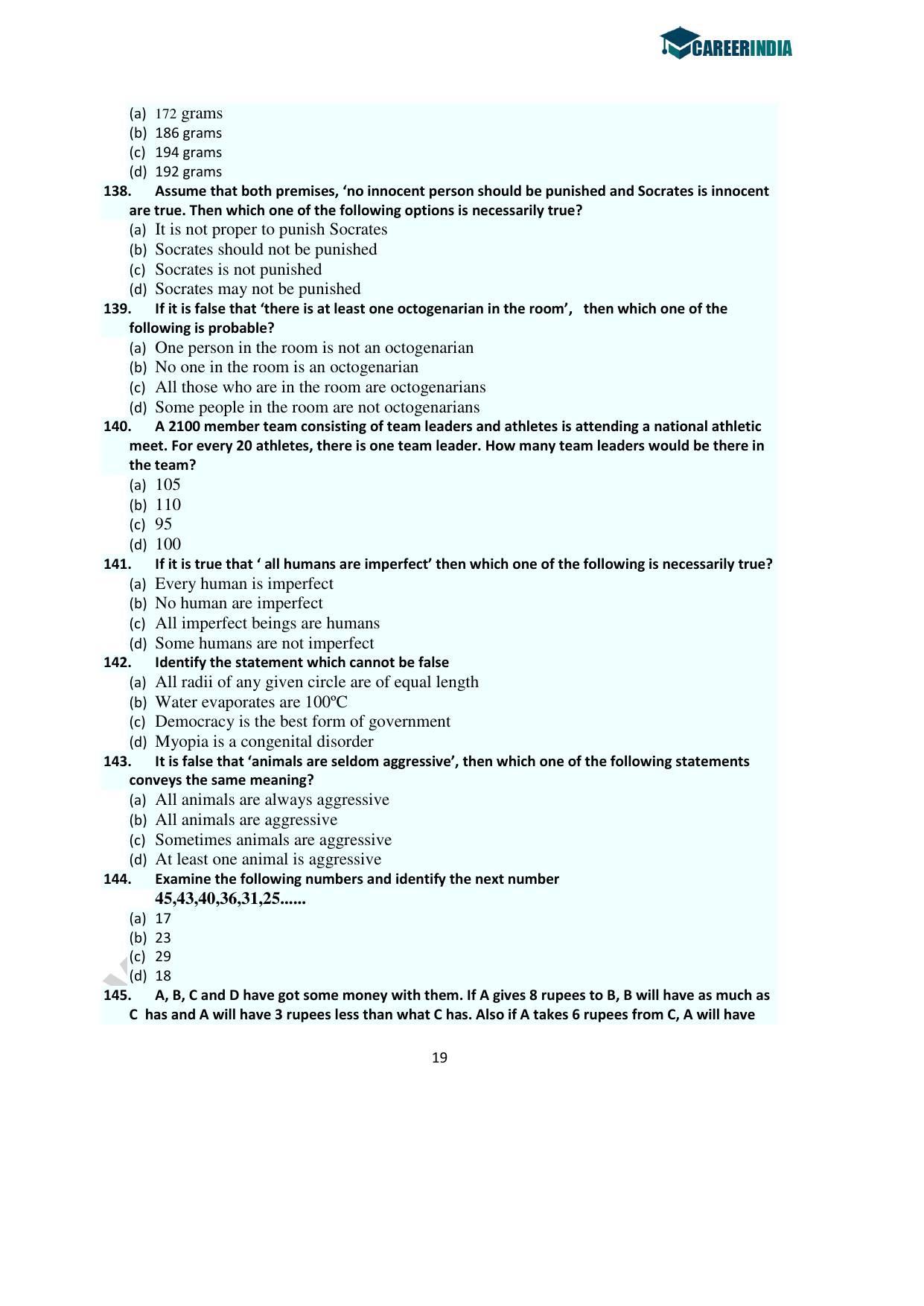 CLAT 2016 UG Question Paper with Answer Key - Page 19