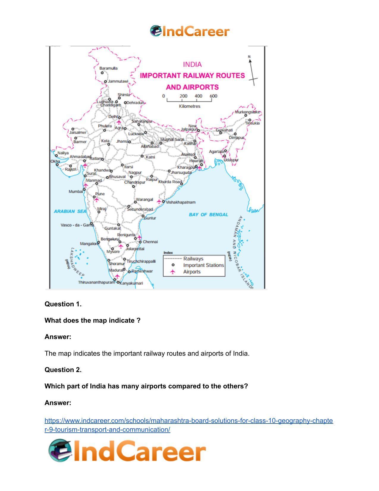 Maharashtra Board Solutions for Class 10- Geography: Chapter 9- Tourism, Transport and Communication - Page 15