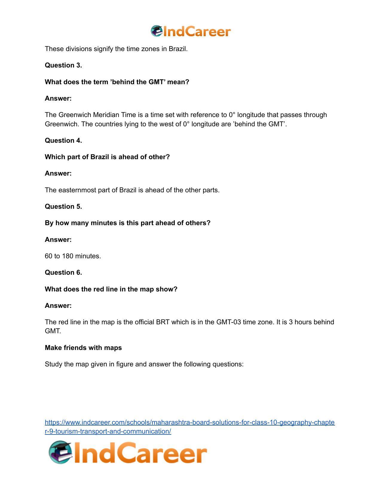 Maharashtra Board Solutions for Class 10- Geography: Chapter 9- Tourism, Transport and Communication - Page 29