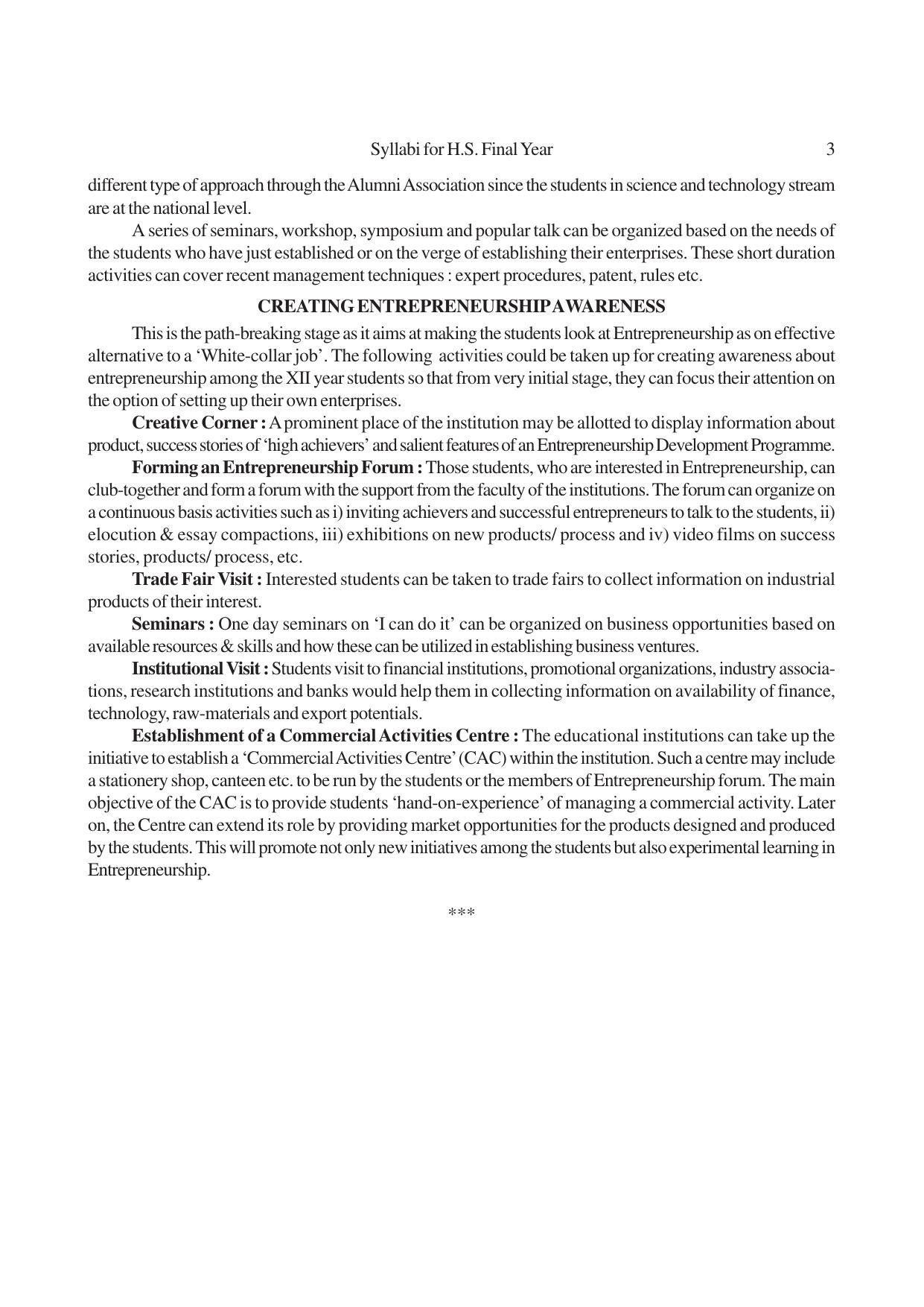 AHSEC 2nd Year Entrepreneurship Development Syllabus - Page 3