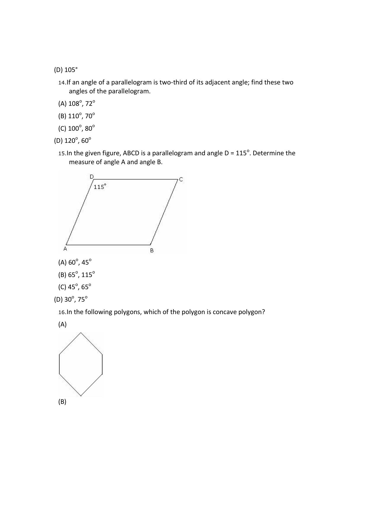CBSE Worksheets for Class 8 Mathematics Understanding Quadrilaterals Assignment 10 - Page 4