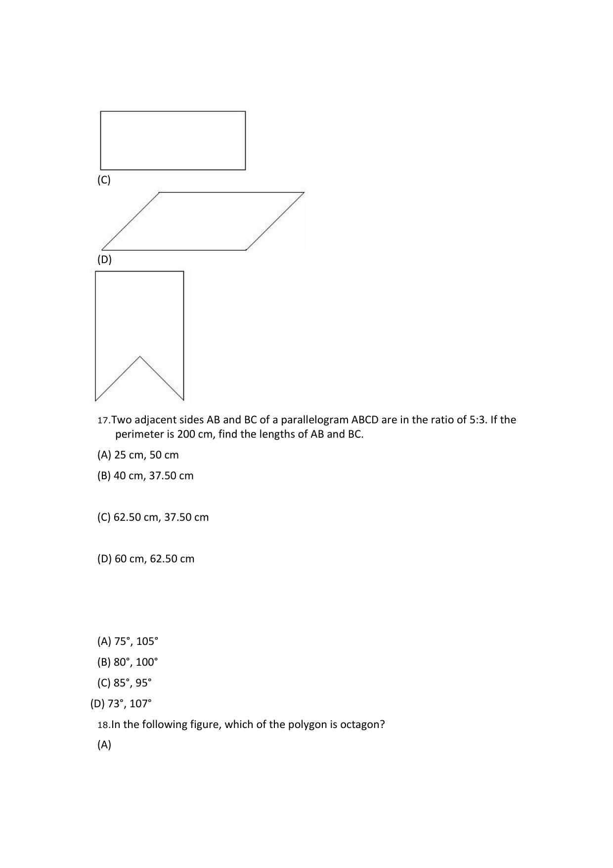 CBSE Worksheets for Class 8 Mathematics Understanding Quadrilaterals Assignment 10 - Page 5