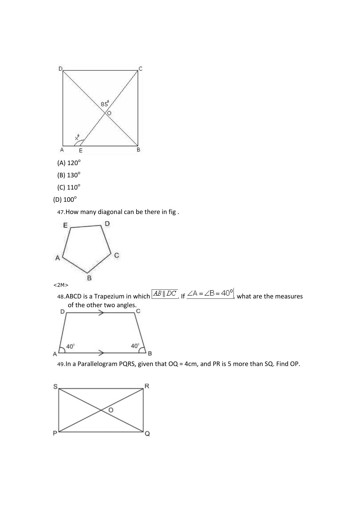 CBSE Worksheets for Class 8 Mathematics Understanding Quadrilaterals Assignment 10 - Page 15