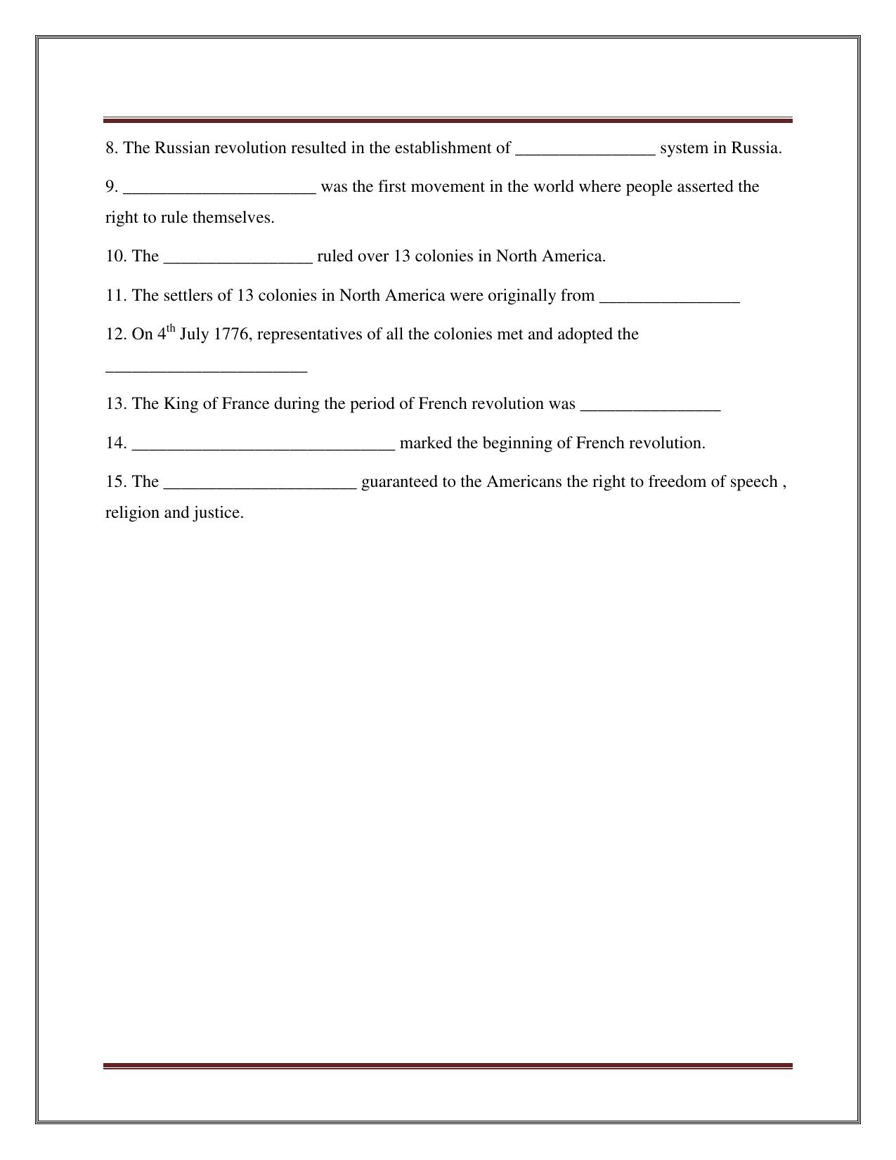 CBSE Worksheets for Class 8 Social Science What, Where, How and When Assignment - Page 2