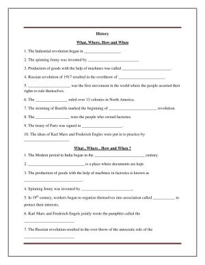 CBSE Worksheets for Class 8 Social Science What, Where, How and When Assignment