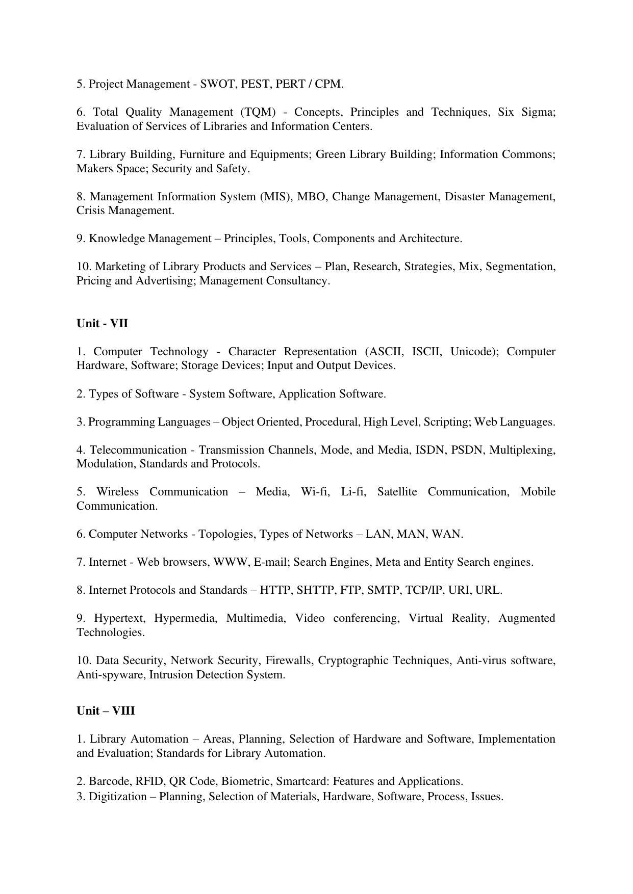 AP RCET Library & Information Science Syllabus - Page 4
