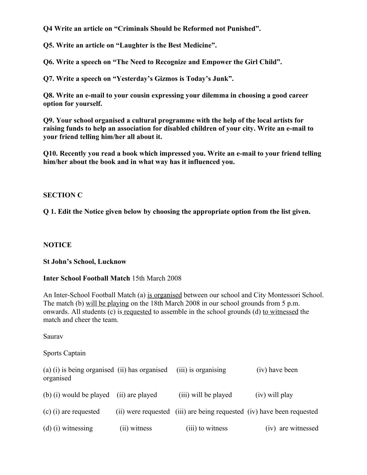 CBSE Worksheets for Class 10 English Assignment 15 - Page 7