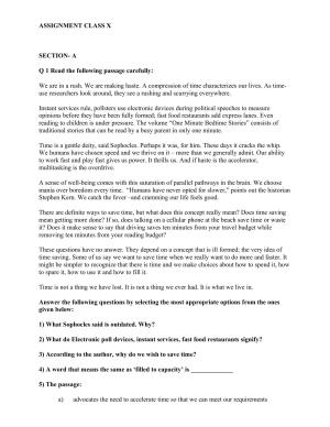 CBSE Worksheets for Class 10 English Assignment 15