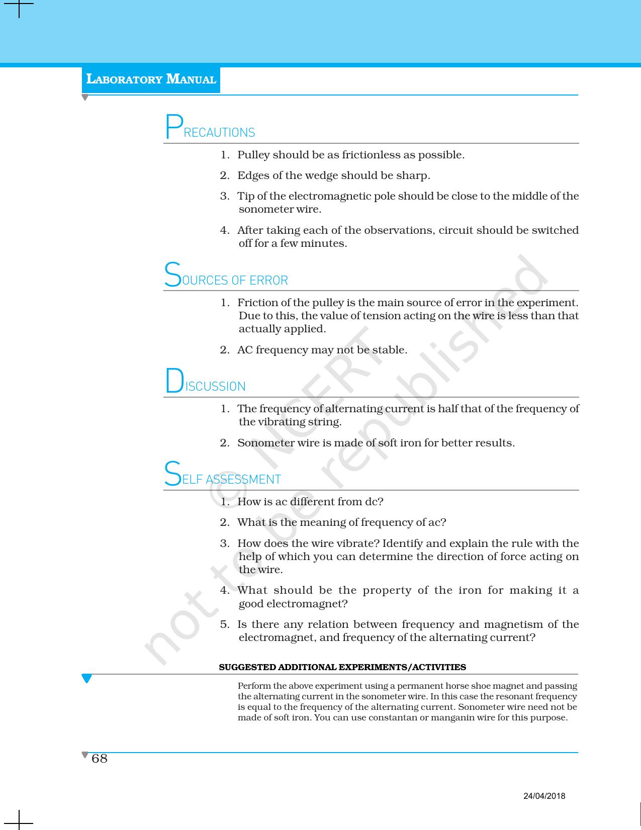NCERT Laboratory Manuals for Class XII Physics - Experiment 8 & 9 - Page 4