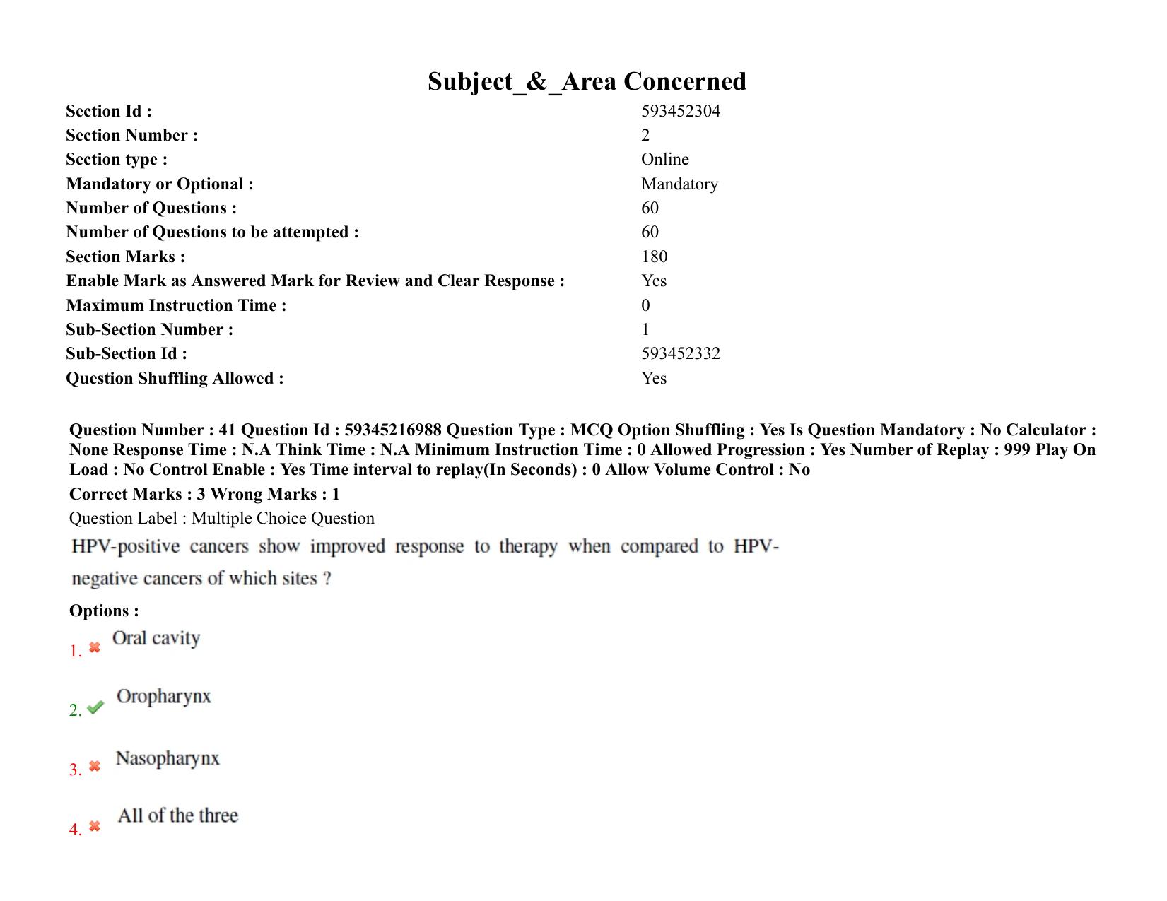BHU RET Otolaryngology 2021 Question Paper - Page 36