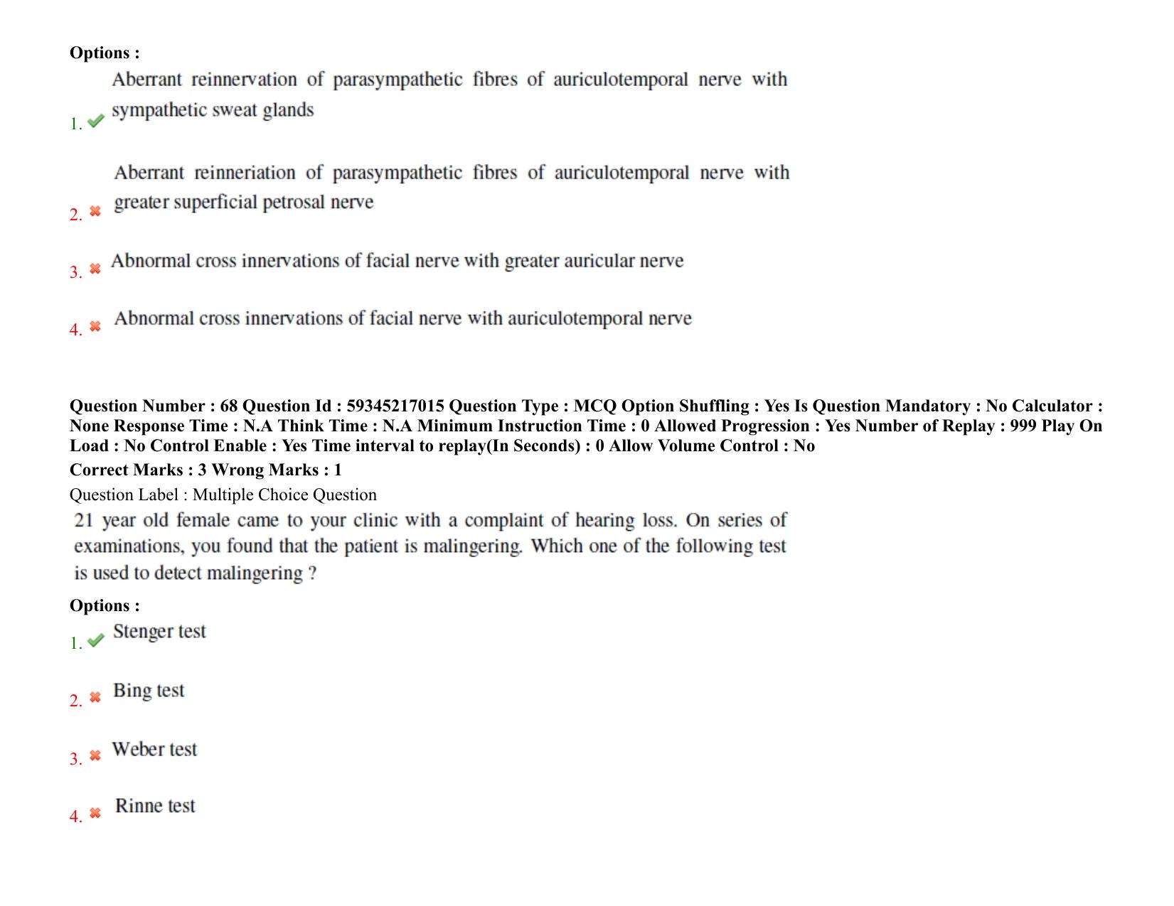 BHU RET Otolaryngology 2021 Question Paper - Page 52