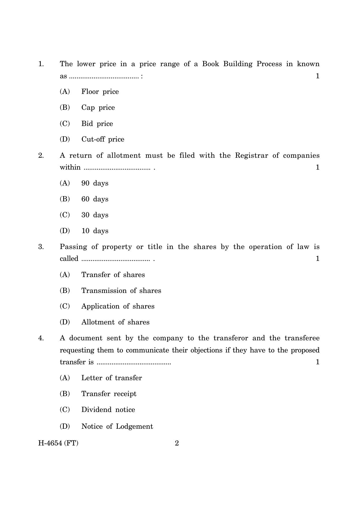 Goa Board Class 12 Secretarial Practice (November 2022) Question Paper - Page 2
