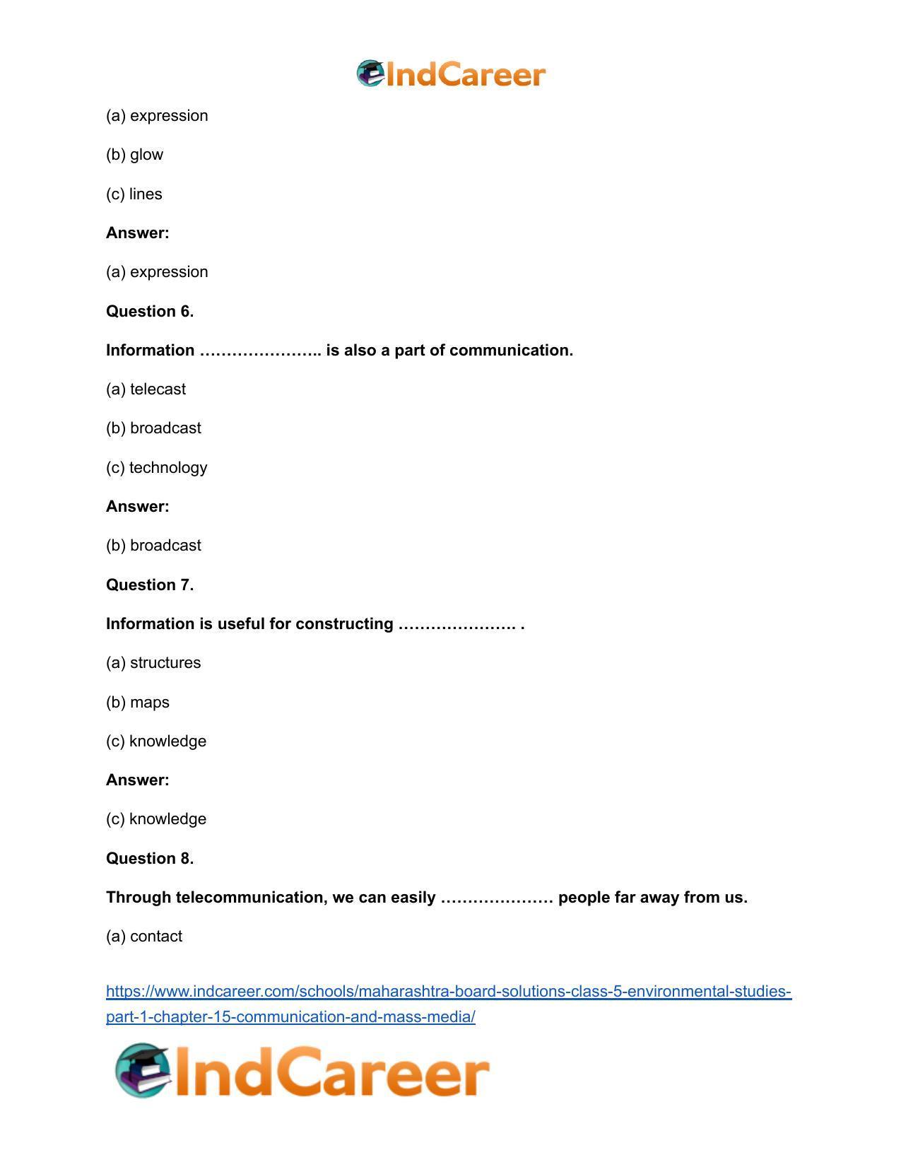 Maharashtra Board Solutions Class 5-Environmental Studies (Part 1): Chapter 15- Communication and Mass Media - Page 5