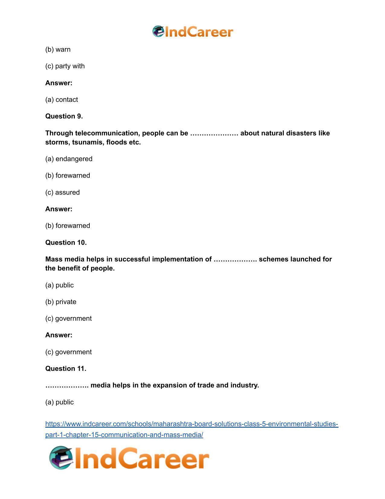 Maharashtra Board Solutions Class 5-Environmental Studies (Part 1): Chapter 15- Communication and Mass Media - Page 6
