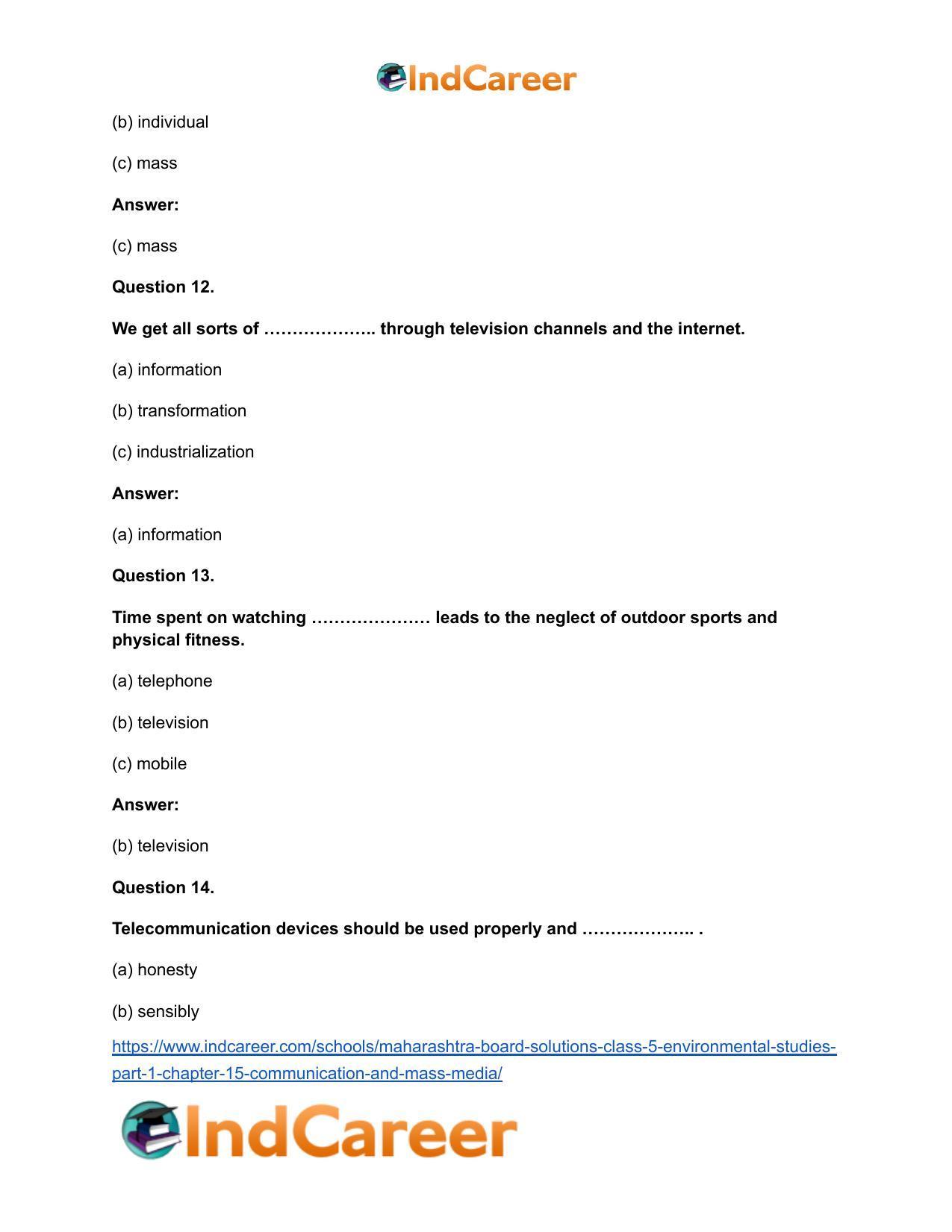 Maharashtra Board Solutions Class 5-Environmental Studies (Part 1): Chapter 15- Communication and Mass Media - Page 7