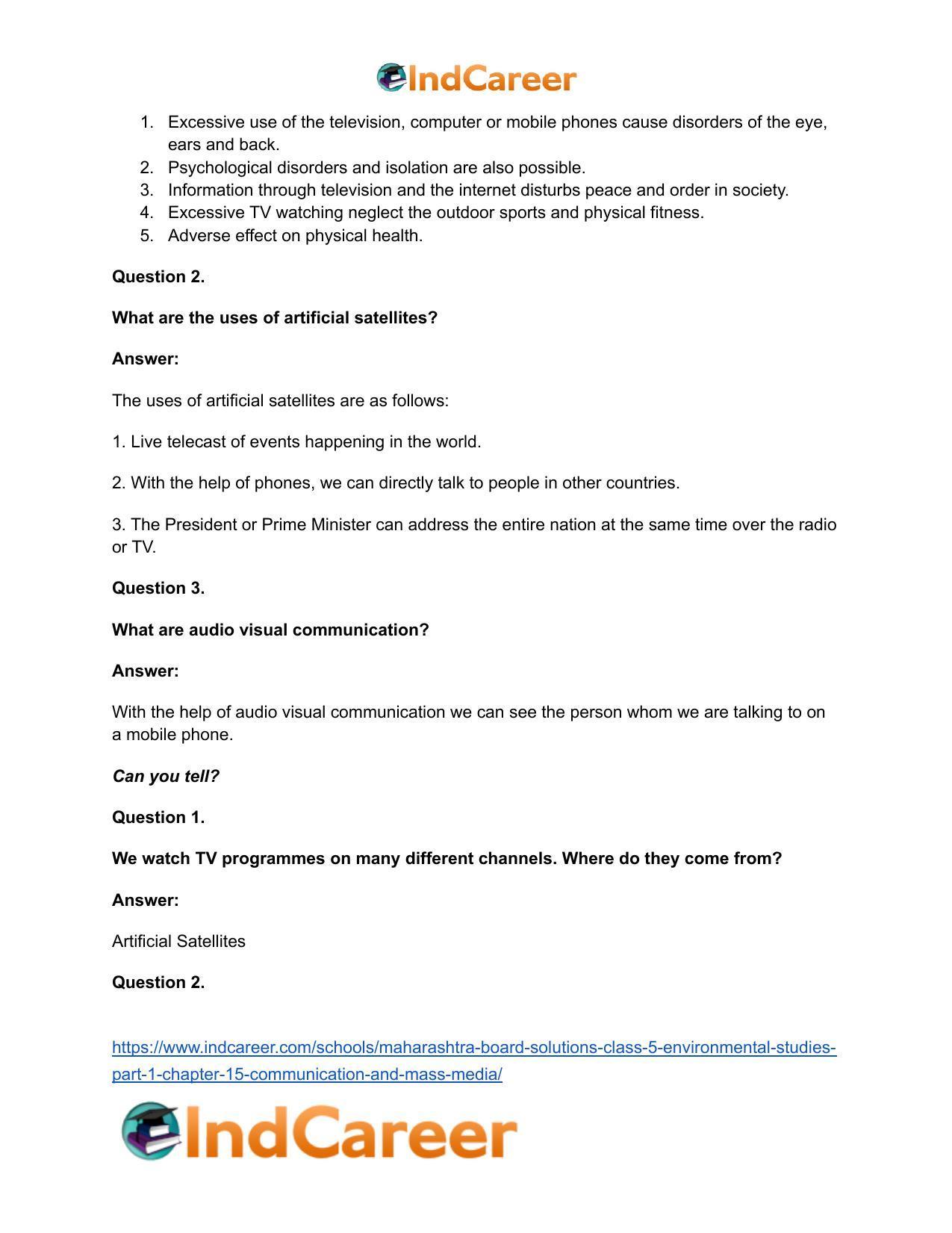 Maharashtra Board Solutions Class 5-Environmental Studies (Part 1): Chapter 15- Communication and Mass Media - Page 9