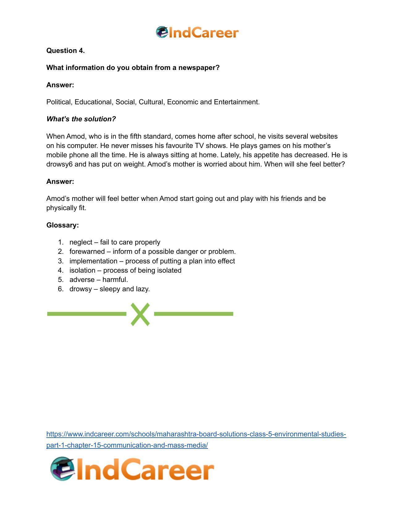 Maharashtra Board Solutions Class 5-Environmental Studies (Part 1): Chapter 15- Communication and Mass Media - Page 11