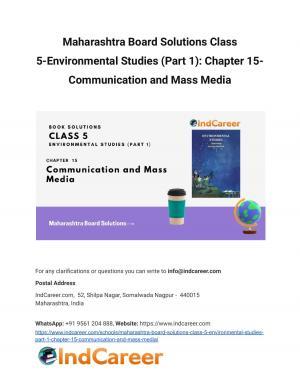 Maharashtra Board Solutions Class 5-Environmental Studies (Part 1): Chapter 15- Communication and Mass Media