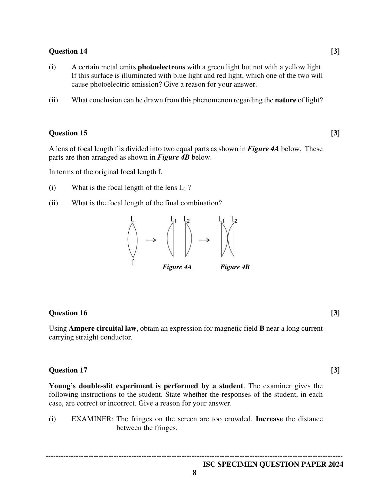 ISC Class 12 2024 PHYSICS PAPER 1 Sample Paper - Page 8