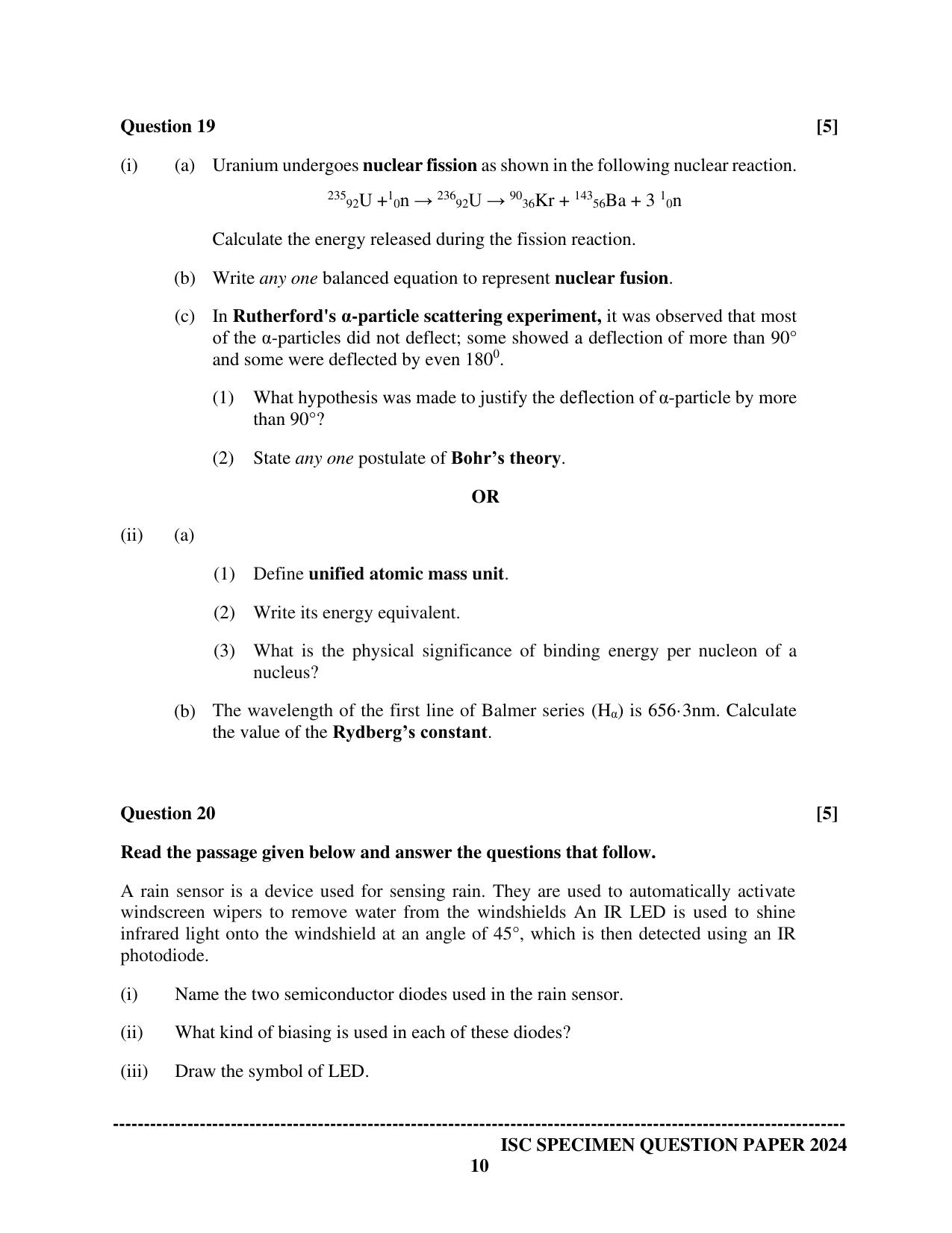 ISC Class 12 2024 PHYSICS PAPER 1 Sample Paper - Page 10