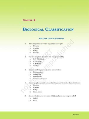NCERT Exemplar Book for Class 11 Biology: Chapter 2 Biological Classification