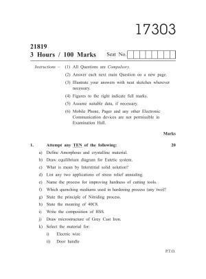 MSBTE Summer Question Paper 2019 - English and Communication Skills